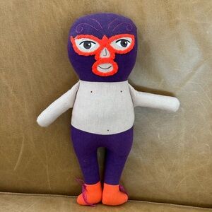 Purple and Orange Luchador Plush 11x9x3